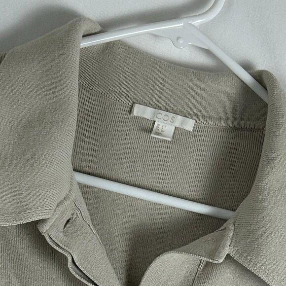 COS Sweater Knit Cardigan Shacket S Oversized Taupe - Picture 6 of 6